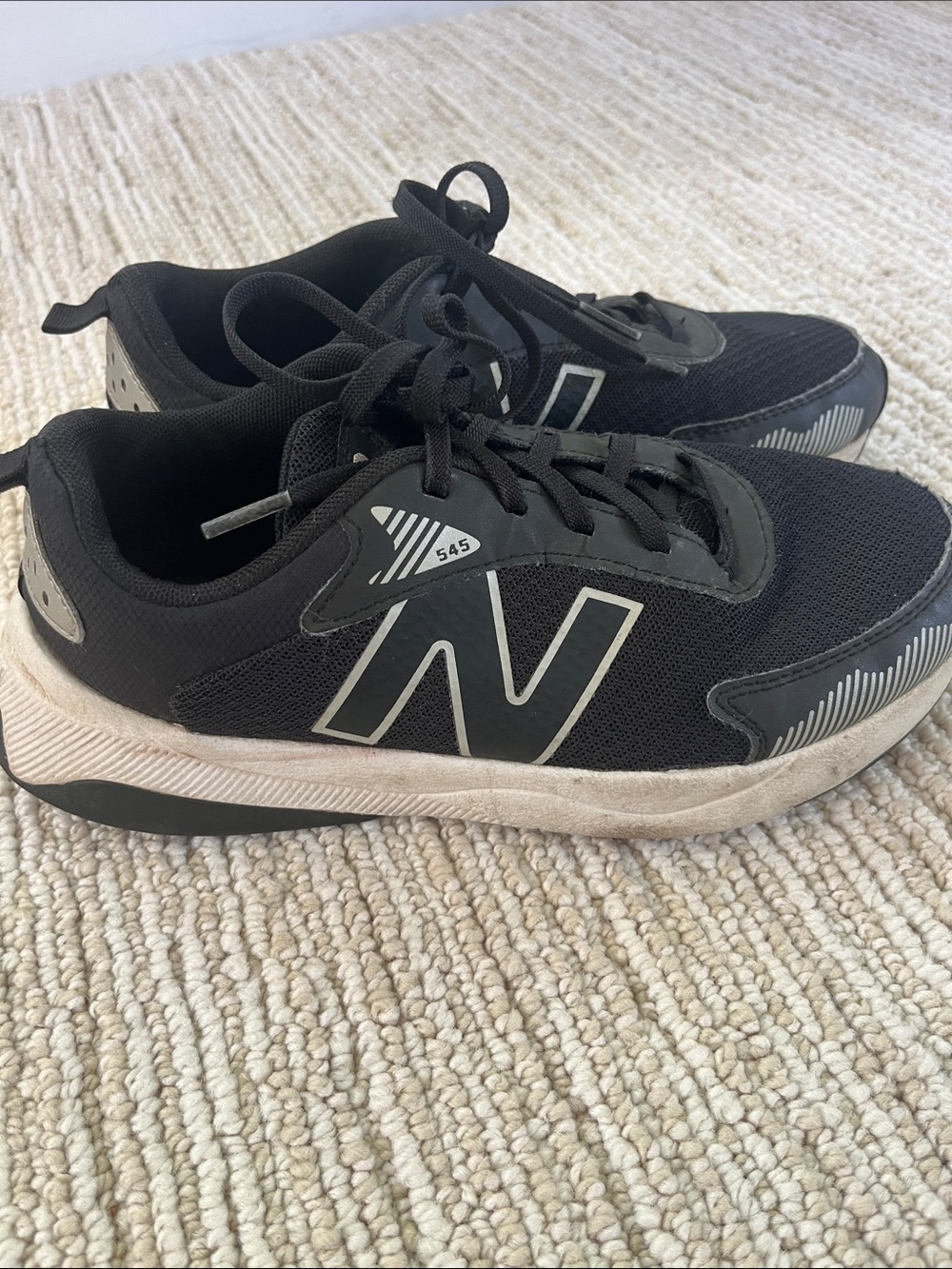 New Balance Kids Black and Gray Athletic Sneakers